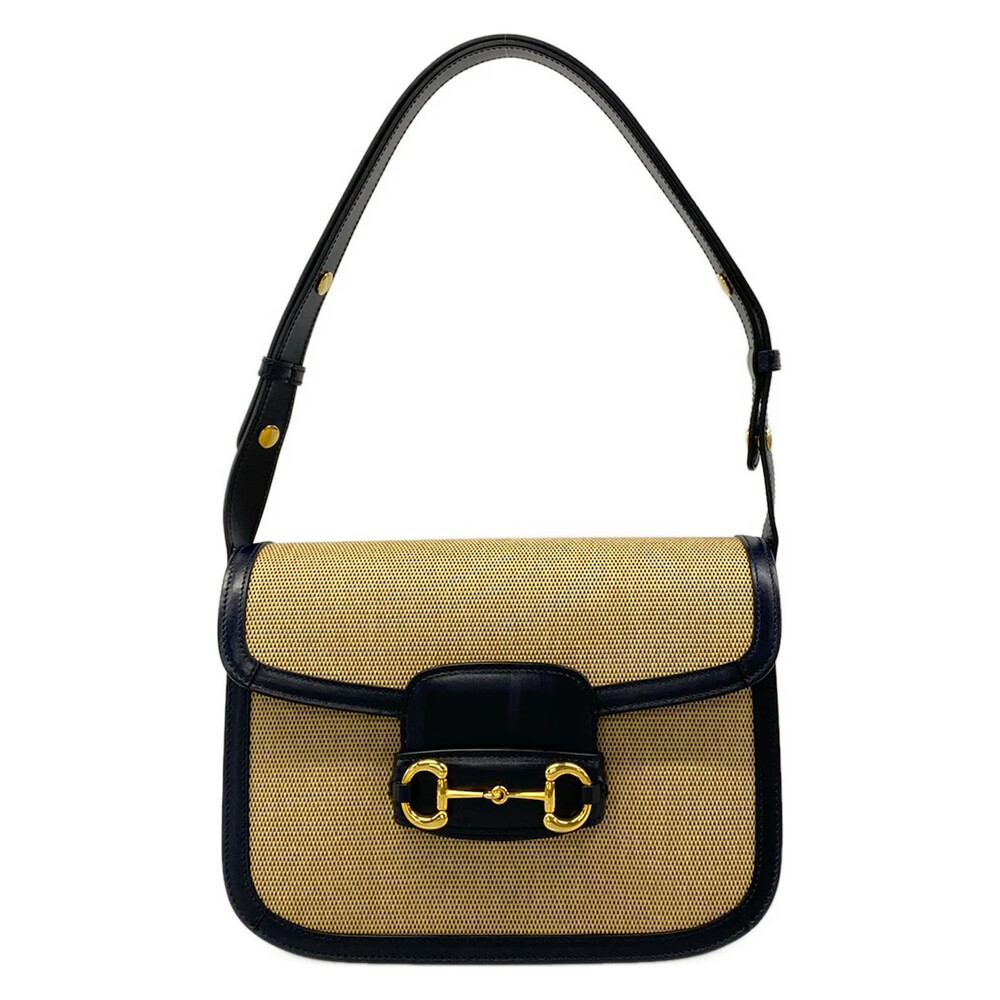 Gucci Horsebit Beige Dark Navy Canvas #320983G18B